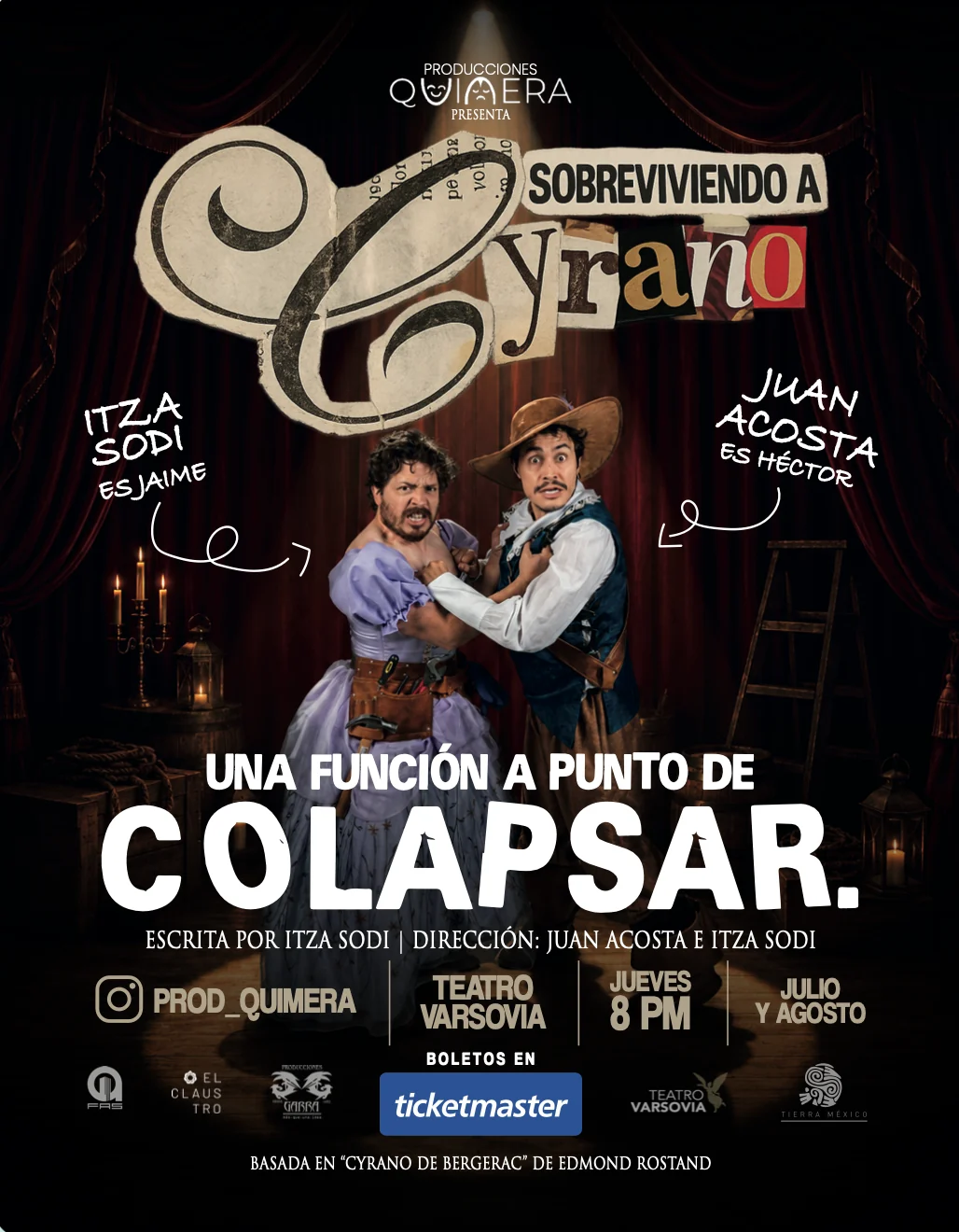 Arte de Sobreviviendo a Cyrano con elenco y fecha de función
