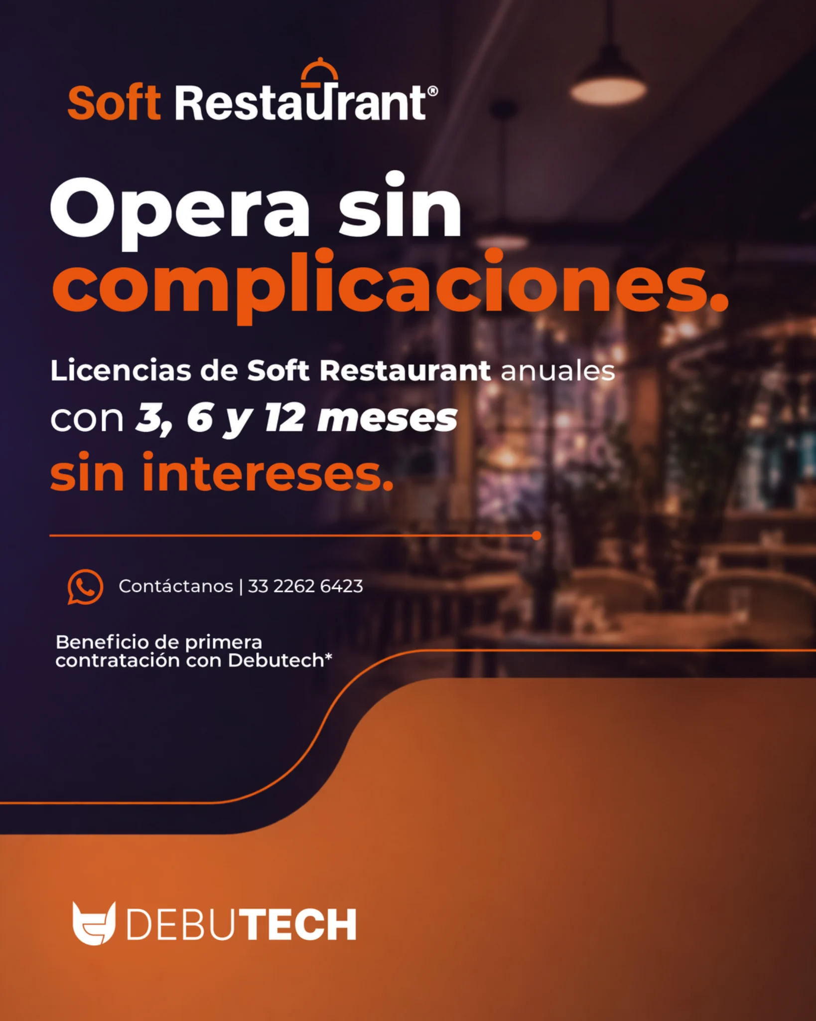 Arte publicitario de Soft Restaurant para Debutech