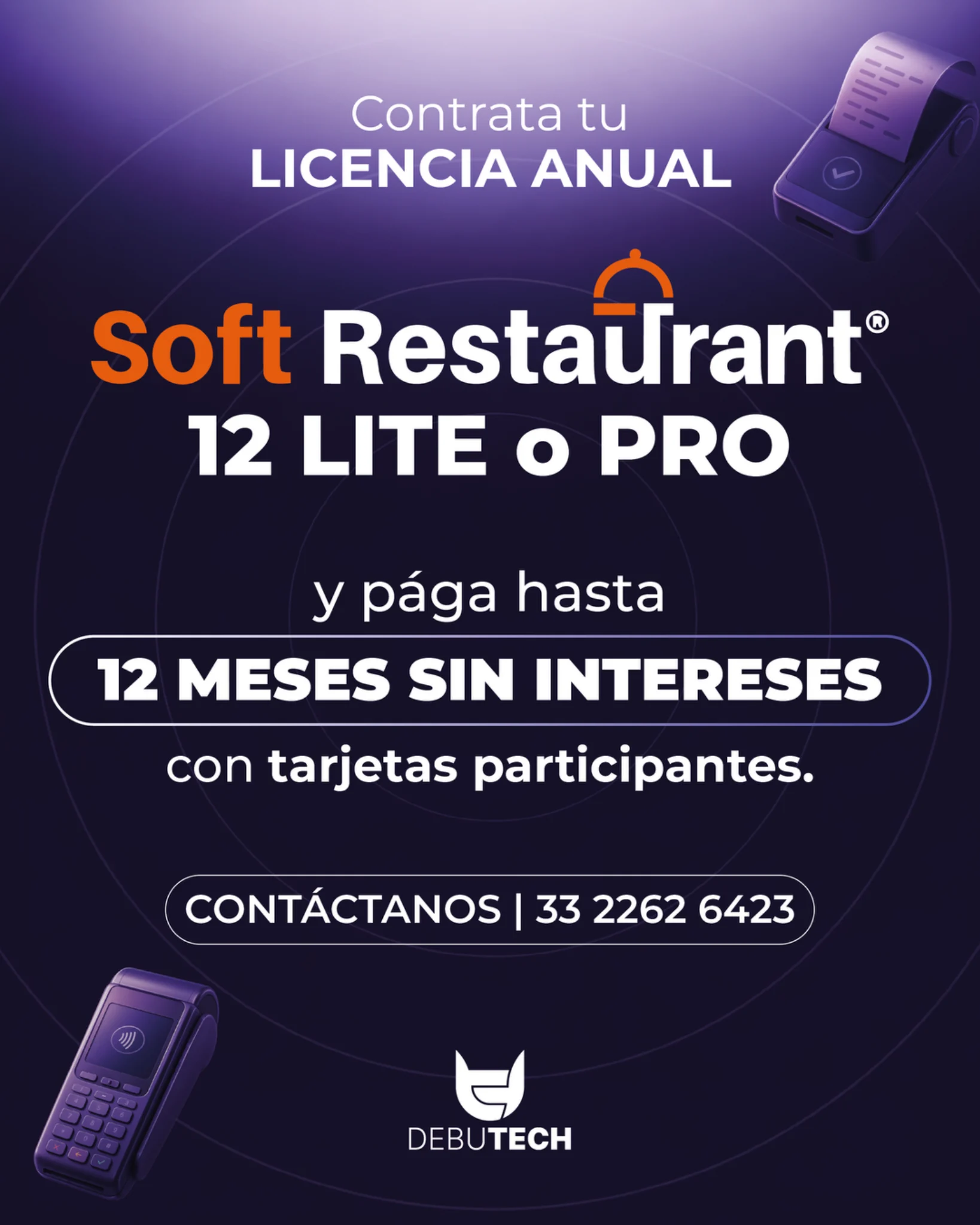 Publicidad de licencia anual de Debutech
