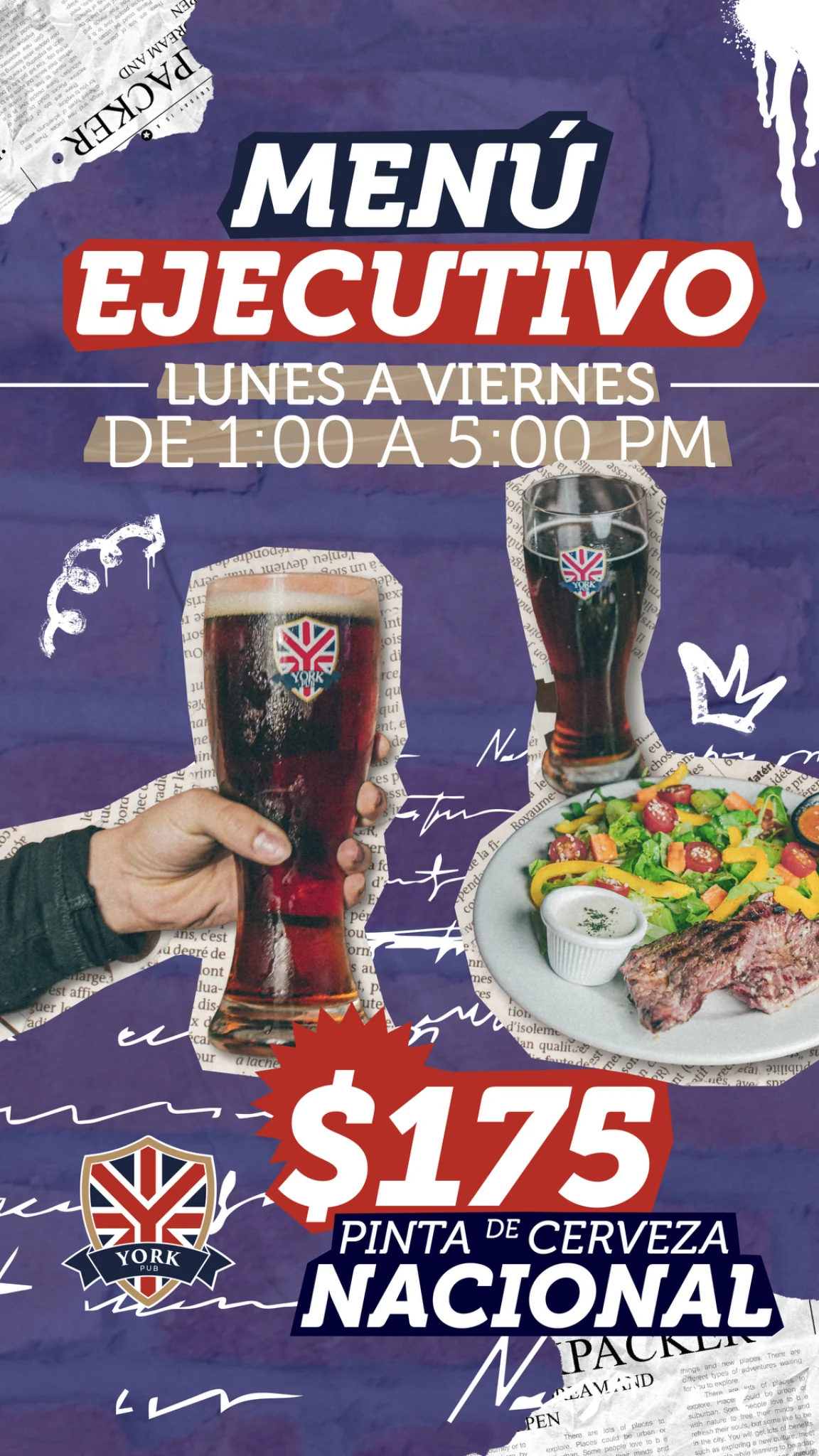 Historia del menú ejecutivo de York Pub